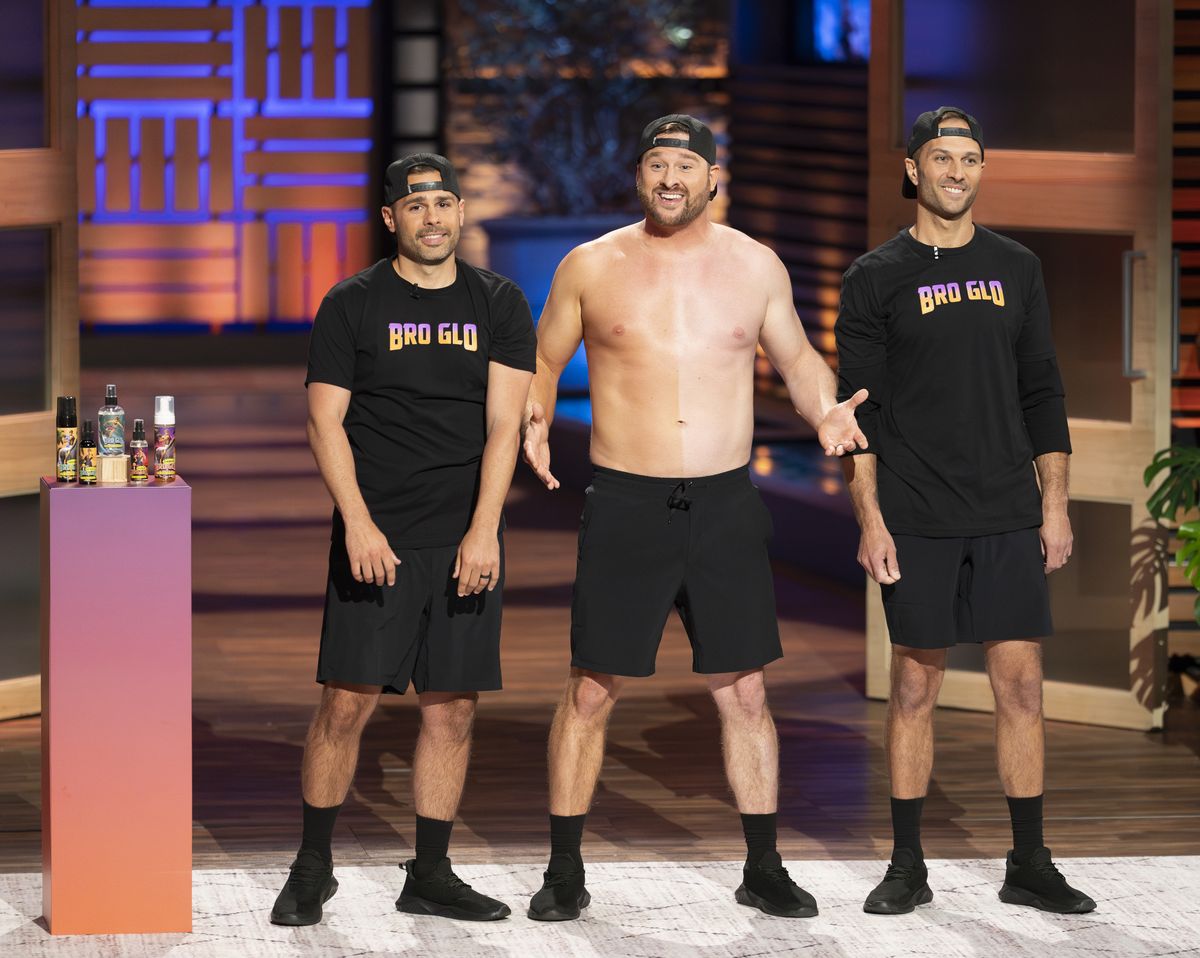 Bro Glo founders during their appearance on Shark Tank